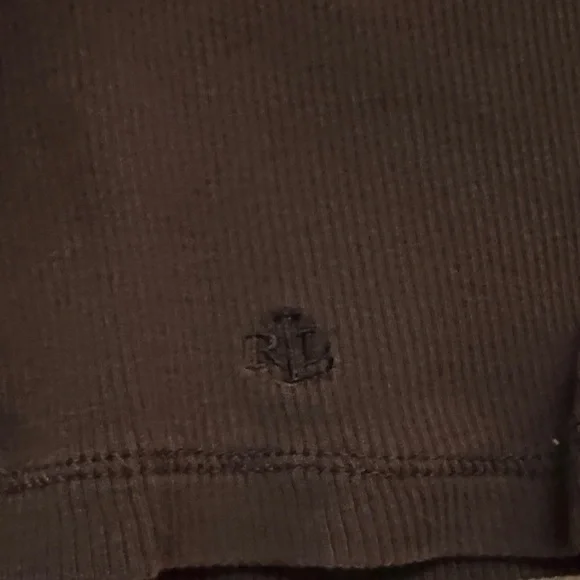 Lauren Ralph Brown Collar Top with Buttons - Picture 4 of 7